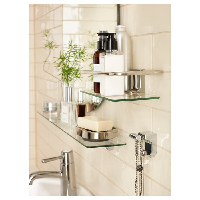 KALKGRUND shower shelf, chromeplated, 24x6 cm IKEA