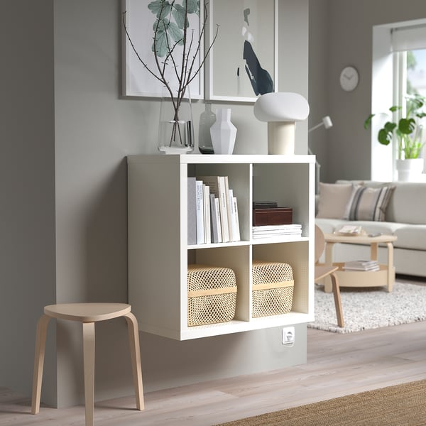 KALLAX Shelving unit, high-gloss white, 77x77 cm