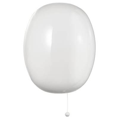 KALLBLIXT Wall lamp, wired-in installation, white glass