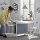 Buy KALLHÄLL Gateleg table with storage, white/light grey, 33/89/145x98 ...