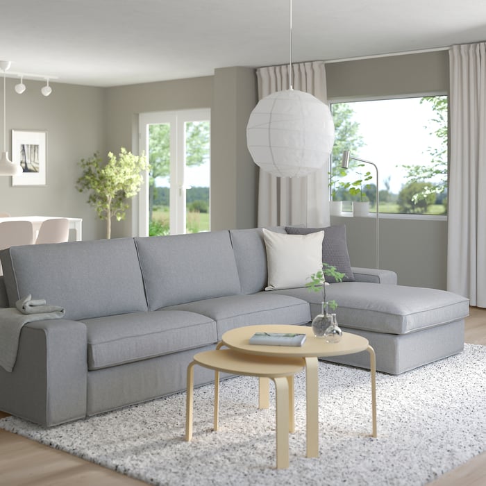 KIVIK 4seat sofa with chaise longue, Tibbleby beige/grey IKEA