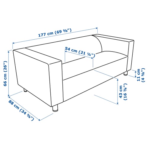 KLIPPAN 2-seat sofa, Bomstad black
