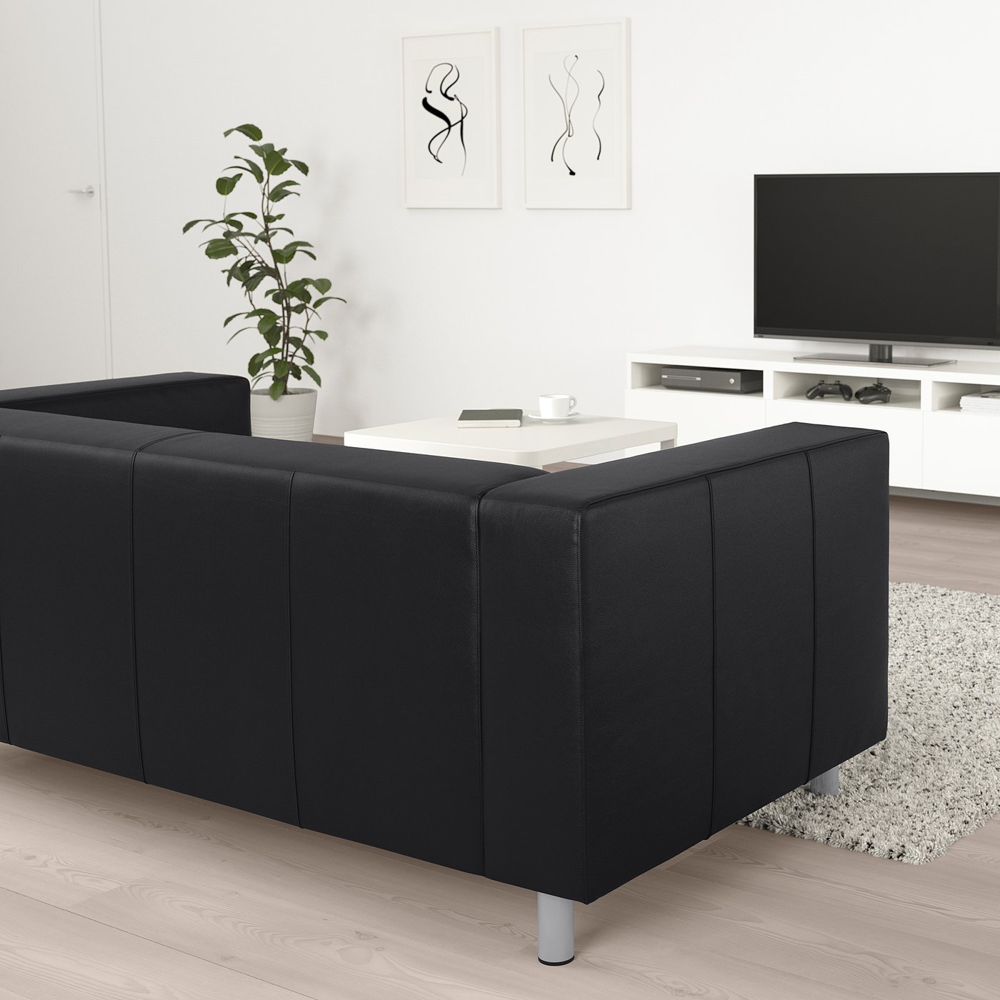 【美品】IKEA Klippan 2人掛けソファ ブラック KLIPPAN 2-seat sofa, Bomstad black - IKEA