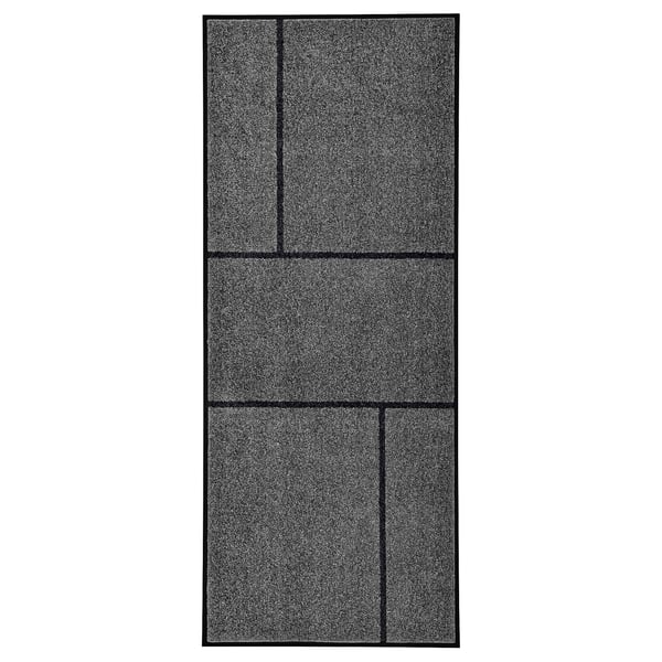 KÖGE Door mat, grey/black, 82x200 cm