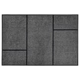 KÖGE Door mat, grey/black, 102x152 cm