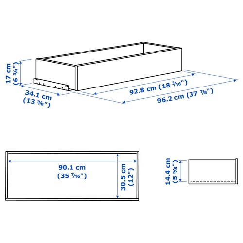 Illustration with measurements for the product: KOMPLEMENT.