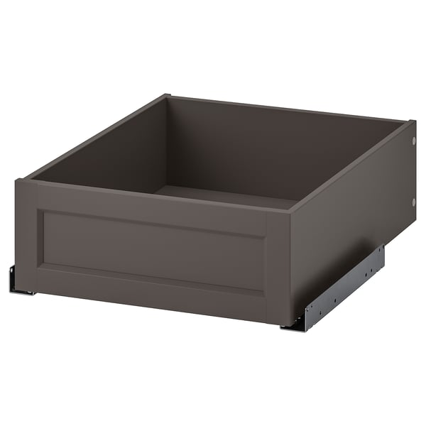 KOMPLEMENT Drawer with framed front, dark grey, 50x58 cm