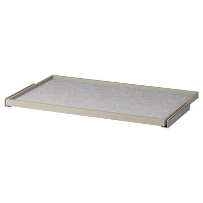 KOMPLEMENT Pull-out tray with drawer mat, grey-beige/light grey, 100x58 cm