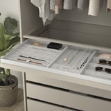 KOMPLEMENT Pull-out tray with insert, grey-beige/light grey, 100x58 cm