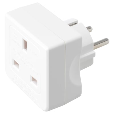 KOPPLA EU travel adapter, earthed/white