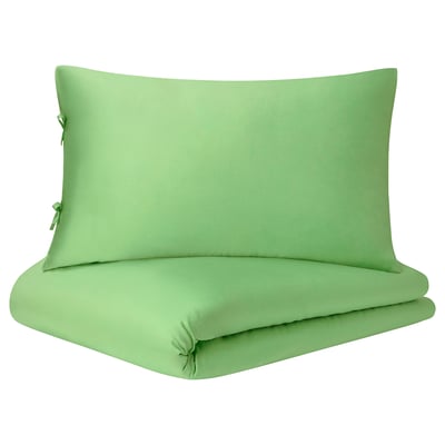 KRITSUGA Duvet cover and 2 pillowcases, light green, 240x220/50x80 cm