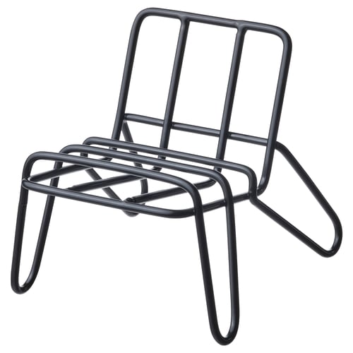 KRUBBET phone holder - black, steel, 3-position.