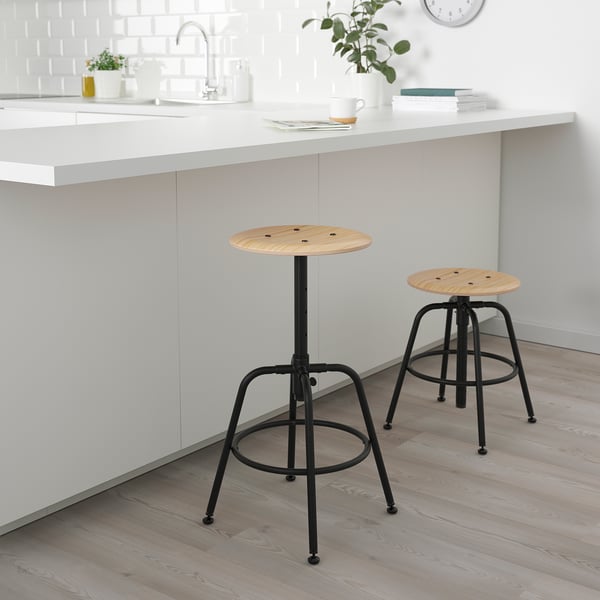 KULLABERG Stool, pine/black