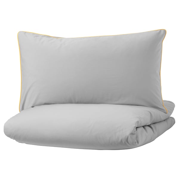 Buy Kungsblomma Quilt Cover And 2 Pillowcases Grey Yellow