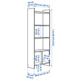 LÅDMAKARE Storage combination w sliding doors, with 3 shelves/oak effect, 81x35x212 cm