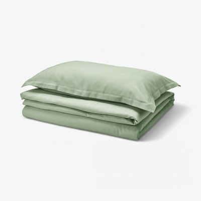 LÄKEVÄNDEROT Duvet cover and pillowcase, light grey-green, 150x200/50x80 cm