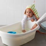 LÄTTSAM Baby bath, white/green