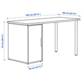 LAGKAPTEN / ALEX Desk, grey/wood effect black, 140x60 cm