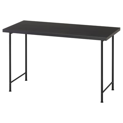 LAGKAPTEN / SPÄND Desk, black-brown/black, 120x60 cm