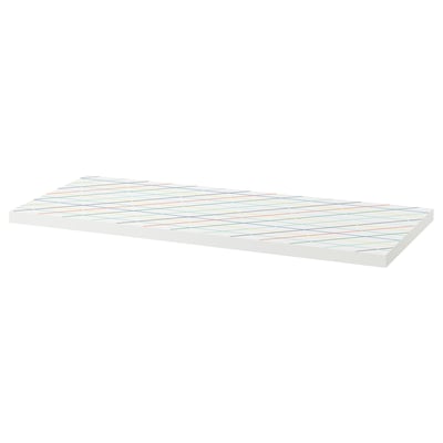LAGKAPTEN Table top, grid/multicolour, 120x60 cm