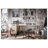 LAGKAPTEN / TILLSLAG Desk, white/black, 140x60 cm
