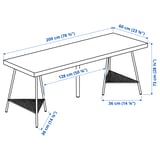 LAGKAPTEN / TILLSLAG Desk, white, 200x60 cm