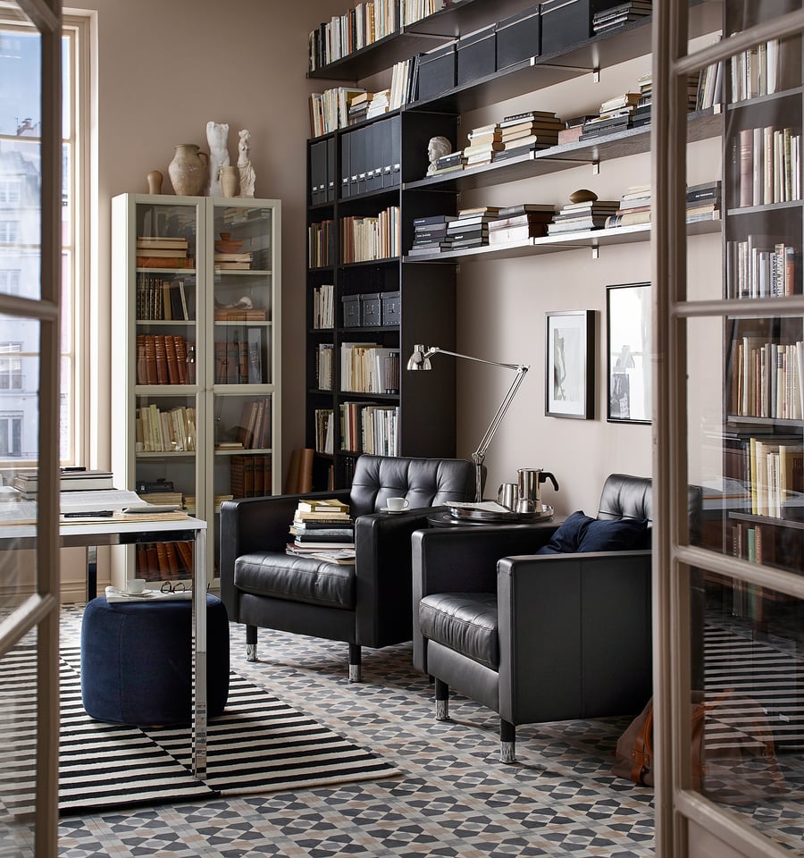 LANDSKRONA armchair, Grann/Bomstad black/metal IKEA