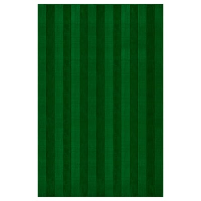 Green striped rug, perfect for bedrooms, soft and warm, 150x200 cm.