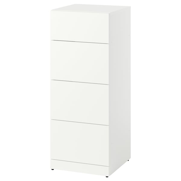LASTARE Chest of 4 drawers, white, 40x42x100 cm