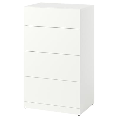 LASTARE Chest of 4 drawers, white, 60x42x100 cm