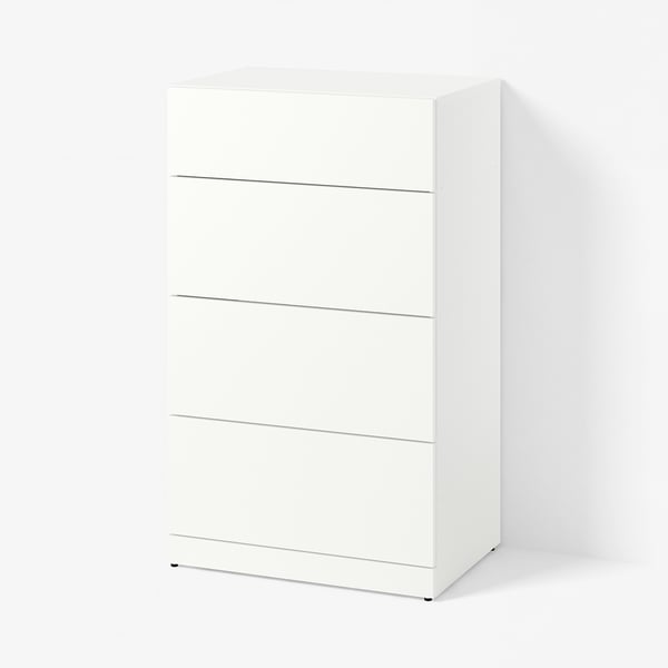LASTARE Chest of 4 drawers, white, 60x42x100 cm