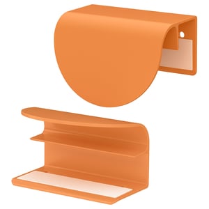 Orange aluminium handles with a modern, rounded design for easy gripping and sleek look.