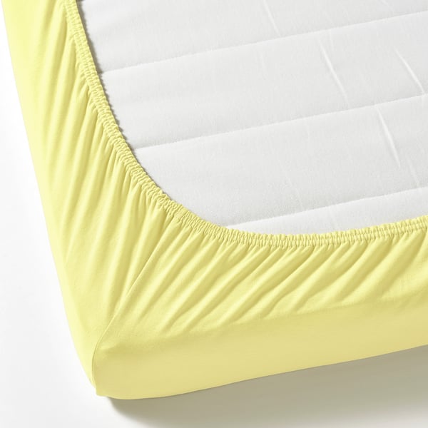 LEN fitted sheet, yellow, 80x165 cm IKEA