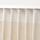 LENDA Curtains with tie-backs, 1 pair, off-white/with heading tape, 140x300 cm