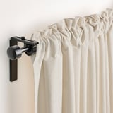 LENDA Curtains with tie-backs, 1 pair, off-white/with heading tape, 140x300 cm