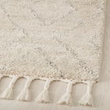 LENTÅTEL Rug, high pile, beige/handmade, 170x240 cm