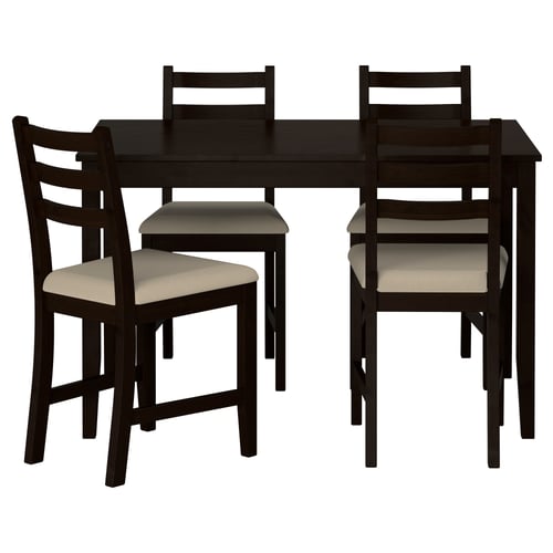 Lerhamn Table And 4 Chairs Black Brown Vittaryd Beige Ikea