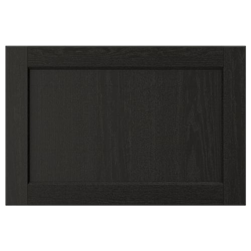 LERHYTTAN black kitchen door, solid wood frame, ash veneer panel.