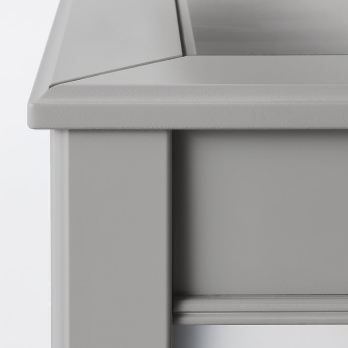 LIATORP Side table, grey/glass, 57x40 cm IKEA