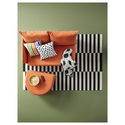 LINDÅKRA 2-seat sofa-bed, Knisa bright orange