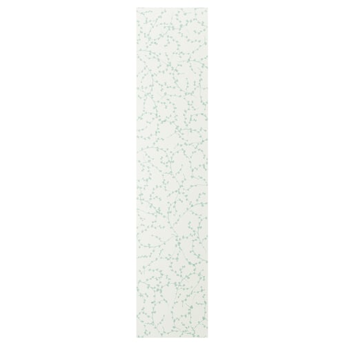 The LINNABERG door a white, floral design on a rectangular shape, combining style and functionality for storage solutions.