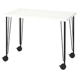 LINNMON / KRILLE Desk, white/black, 100x60 cm