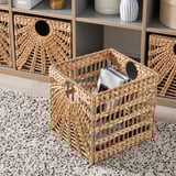 LUSTIGKURRE Basket, natural water hyacinth/seagrass, 32x33x32 cm