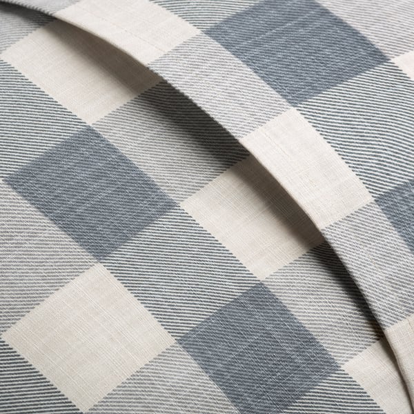 MÄVINN Cushion cover, check grey/heart red, 40x58 cm