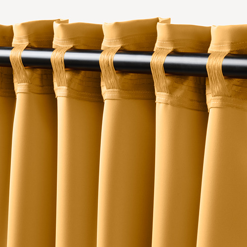 Buy Majgull Room Darkening Curtains 1 Pair Yellow Online Ikea
