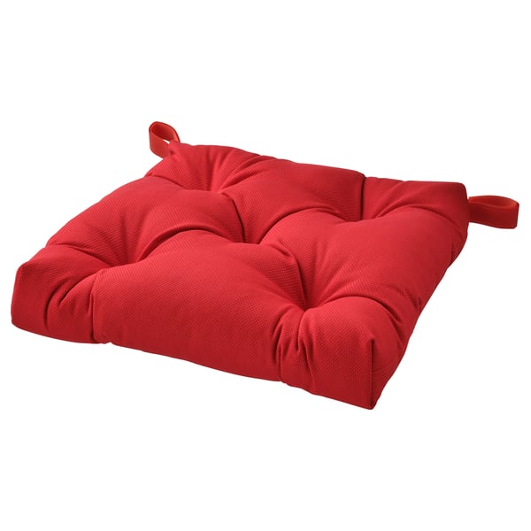 MALINDA Chair cushion, bright red, 40/35x38x7 cm IKEA