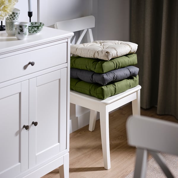 MALINDA Chair cushion, light beige, 40/35x38x7 cm