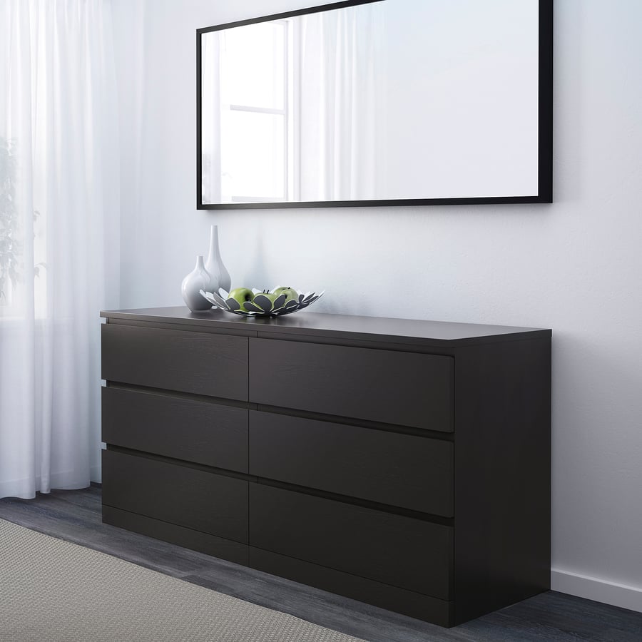 MALM bedroom furniture, set of 4, black-brown, 180x200 cm - IKEA