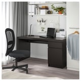 MALM Desk, black-brown, 140x65 cm