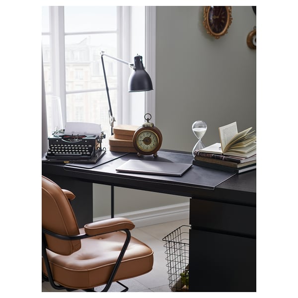 MALM Desk, black-brown, 140x65 cm